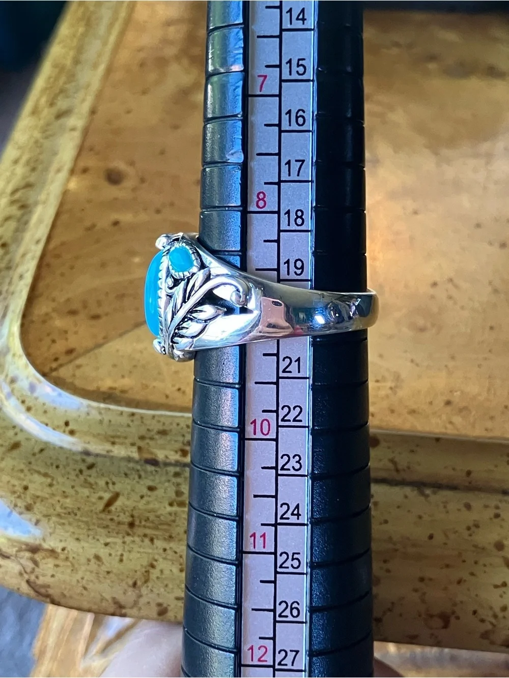Sleeping Beauty Turquoise Sterling Silver Ring Size 9